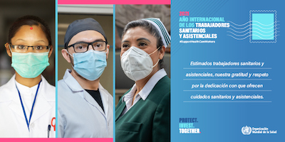 Logo 2021 Año Internacional de los Trabajadores Sanitarios